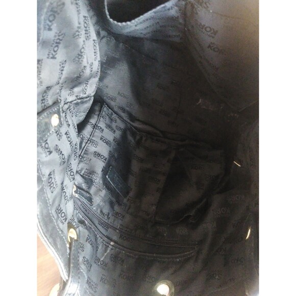 Michael Kors Black LogoDesigner Tote Leather Straps Gold Hardware Slouch… - Picture 7 of 9
